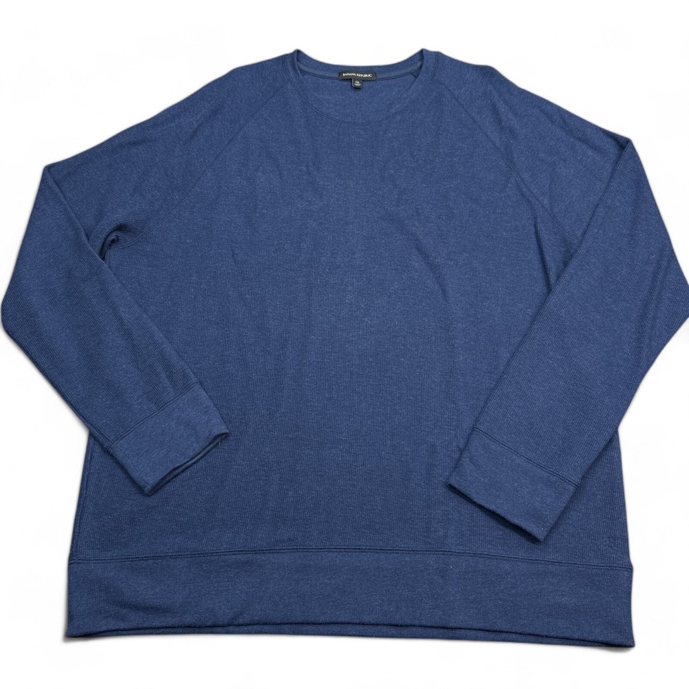 Banana Republic Knit Tee Shirt‎ Mens Size 2XL XXL Navy Blue Crew Neck Pullover